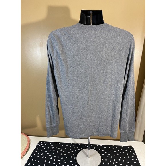 American Eagle Athletic Fit Gray With Blue Logo long Sleeve T Shirt Size M - Picture 12 of 16